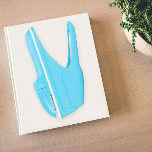 Stapleless Stapler, ABS Stapleless Stapler Staple Free Stapler Book Stapling Machine Paper Binding Hand Tool for Home School Office (Blue) in Kuwait