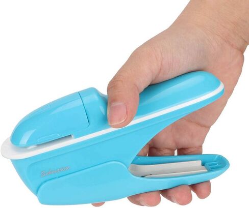 Stapleless Stapler, ABS Stapleless Stapler Staple Free Stapler Book Stapling Machine Paper Binding Hand Tool for Home School Office (Blue) in Kuwait