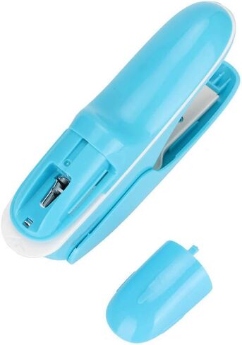 Stapleless Stapler, ABS Stapleless Stapler Staple Free Stapler Book Stapling Machine Paper Binding Hand Tool for Home School Office (Blue) in Kuwait