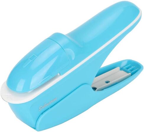Stapleless Stapler, ABS Stapleless Stapler Staple Free Stapler Book Stapling Machine Paper Binding Hand Tool for Home School Office (Blue) in Kuwait