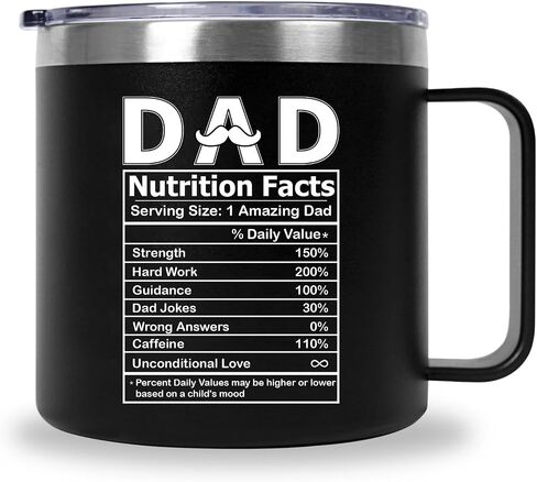 Dad Gift Father's Day Mug, Birthday Gifts for Dad from Son Daughter Unique Present for Men Husband Uncle - 12 OZ Coffee Mug Cup with Lid in Saudi Arabia
