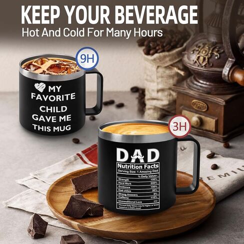 Dad Gift Father's Day Mug, Birthday Gifts for Dad from Son Daughter Unique Present for Men Husband Uncle - 12 OZ Coffee Mug Cup with Lid in Saudi Arabia