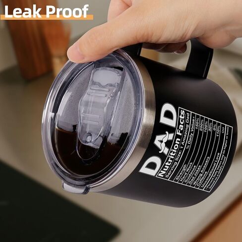 Dad Gift Father's Day Mug, Birthday Gifts for Dad from Son Daughter Unique Present for Men Husband Uncle - 12 OZ Coffee Mug Cup with Lid in Saudi Arabia