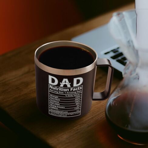 Dad Gift Father's Day Mug, Birthday Gifts for Dad from Son Daughter Unique Present for Men Husband Uncle - 12 OZ Coffee Mug Cup with Lid in Saudi Arabia