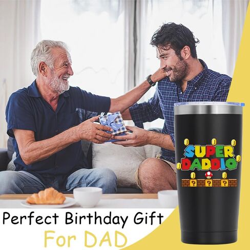Gifts for Dad, Dad Birthday Gift | Super Daddio | Gifts for Dad for Birthday Gift | Dad Gifts from Daughter Son | Gifts for New Dad - Step Dad Gifts | Best Dad Ever Gifts - 20oz Tumbler in Saudi Arabia