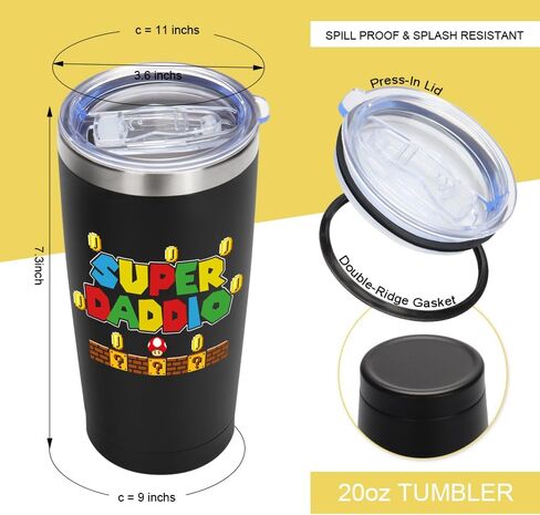 Gifts for Dad, Dad Birthday Gift | Super Daddio | Gifts for Dad for Birthday Gift | Dad Gifts from Daughter Son | Gifts for New Dad - Step Dad Gifts | Best Dad Ever Gifts - 20oz Tumbler in Saudi Arabia