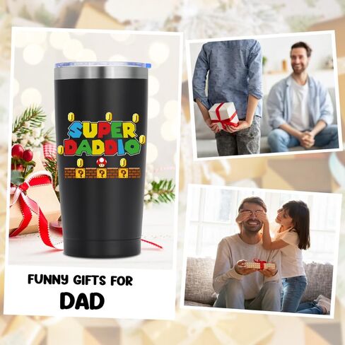 Gifts for Dad, Dad Birthday Gift | Super Daddio | Gifts for Dad for Birthday Gift | Dad Gifts from Daughter Son | Gifts for New Dad - Step Dad Gifts | Best Dad Ever Gifts - 20oz Tumbler in Saudi Arabia