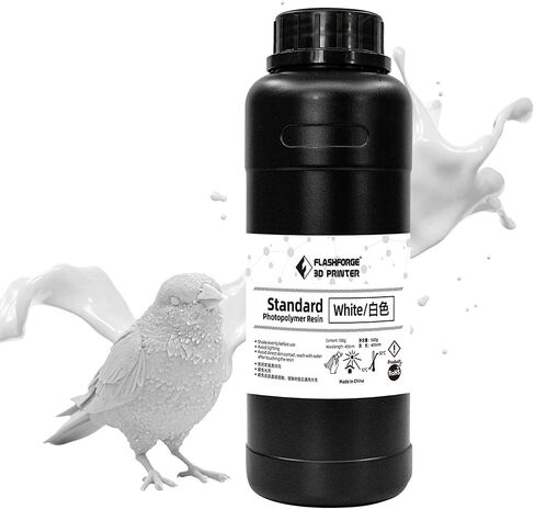 FLASHFORGE 3D Printer Resin, LCD UV-Fast-Curing Resin 405nm Standard Photopolymer Resin for LCD 3D Printing with High Precision Printing, Low Odor (White, 500G) in Saudi Arabia