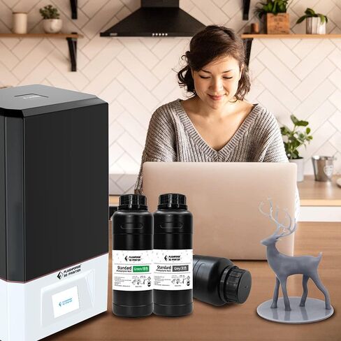 FLASHFORGE 3D Printer Resin, LCD UV-Fast-Curing Resin 405nm Standard Photopolymer Resin for LCD 3D Printing with High Precision Printing, Low Odor (White, 500G) in Saudi Arabia
