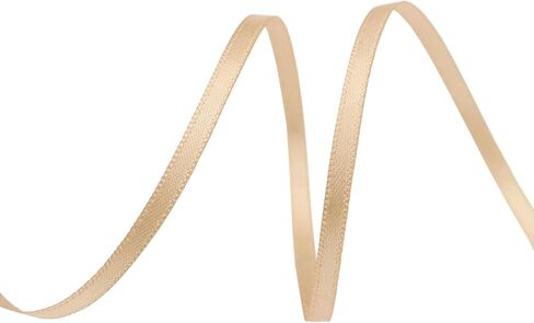 Solid Color Satin Ribbon 1/8 inch x 100 Yards Roll Tan Double Faced for Gift Wrapping Crafts Wedding Decoration, Wedding Invitation Card, Birthday Party Decoration in Saudi Arabia