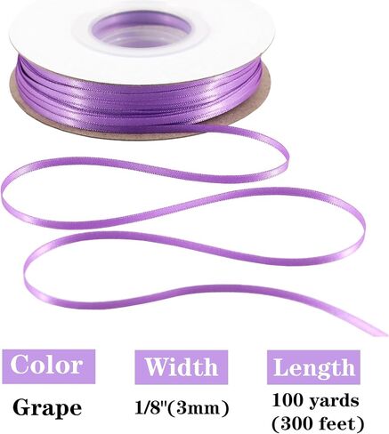 Solid Color Satin Ribbon 1/8 inch x 100 Yards Roll Tan Double Faced for Gift Wrapping Crafts Wedding Decoration, Wedding Invitation Card, Birthday Party Decoration in Saudi Arabia