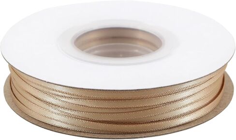 Solid Color Satin Ribbon 1/8 inch x 100 Yards Roll Tan Double Faced for Gift Wrapping Crafts Wedding Decoration, Wedding Invitation Card, Birthday Party Decoration in Saudi Arabia