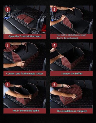 منظم وتخزين صندوق السيارة للسيارة، سيارات الدفع الرباعي قابلة للطي والمحمولة مصنوعة من جلد البولي يوريثان المتين ذو الذوق الجيد (صغير) in Kuwait