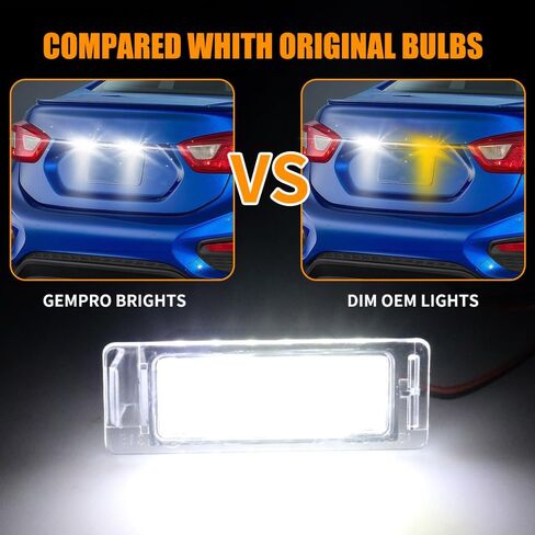 مجموعة مصابيح LED للوحة الترخيص الخفيفة متوافقة مع 2008-2016 Opel/Vauxhall Insignia Sports Tourerfor 2013-up Opel/Vauxhall Mokka 6000K مجموعة أضواء الترخيص الخلفية البيضاء من 2 in Kuwait