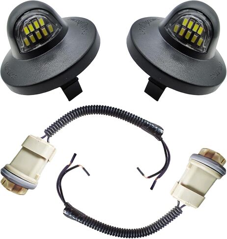 ضوء لوحة ترخيص LED مع قابس سرج المقبس، متوافق مع Ford F150 F250 F350 F450 F550 Superduty Ranger Explorer Bronco Emission Expedition، مدعوم بضوء لوحة ترخيص أبيض 9-SMD 6500K in Kuwait