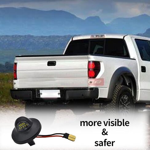ضوء لوحة ترخيص LED مع قابس سرج المقبس، متوافق مع Ford F150 F250 F350 F450 F550 Superduty Ranger Explorer Bronco Emission Expedition، مدعوم بضوء لوحة ترخيص أبيض 9-SMD 6500K in Kuwait
