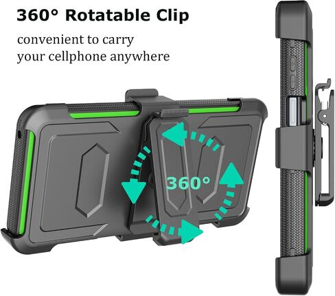 Takfox for Motorola G Stylus 2023 5G Case, Built-in Screen Protector Kickstand Belt Clip Holster Full-Body Military Grade Dual Layer Protective Shockproof Rugged Phone Cover-Green in Saudi Arabia