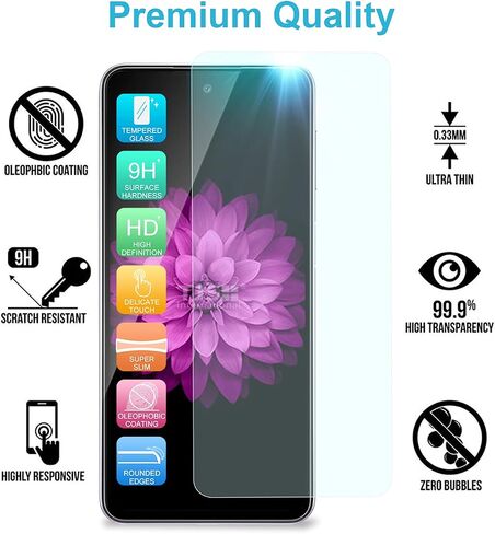 TJS Compatible with Alcatel TCL A3X A600DL Case, with Tempered Glass Screen Protector Belt Clip Holster Hybrid Kickstand Heavy Duty Cover Drop Protector Phone Case (Blue) in Saudi Arabia