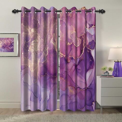 Baocicco Black and Gold Marble Window Curtains for Bedroom Art Fluid Gold Texture Marble Drapes for Living Room Modern Luxury Fashion Design Blackout Marble Grommets Curtains 2 Panels 21Wx45H Inch in Saudi Arabia
