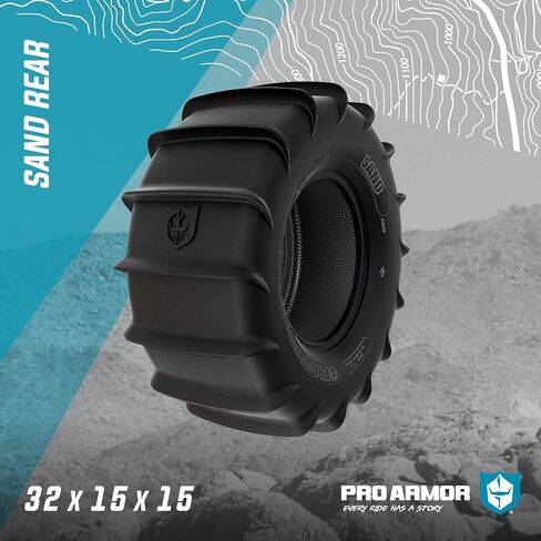 إطار UTV خلفي رملي T301414SA من Pro Armor 30x14 R14 4 طبقات 16 مجداف لـ RZR Ranger Maverick، أسود in Kuwait
