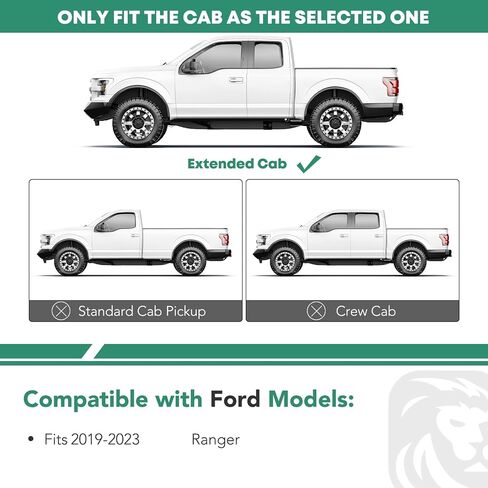 YHTAUTO 3 بوصة لوحات الجري الجانبية قضبان تناسب Ford Ranger 2019-2024، Crew/SuperCrew Cab، Round S/S 304 مصقول، قضبان جانبية للشاحنة لوحة الروك للطرق الوعرة الملحقات الخارجية in Kuwait