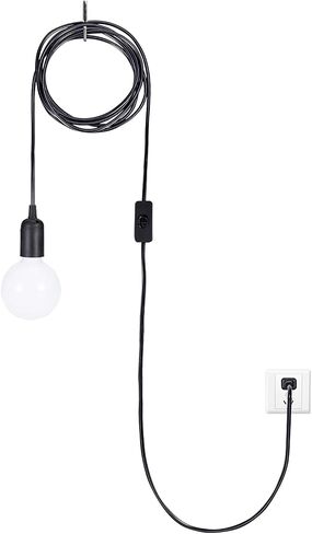 2-Pack Hanging Light Cord,15 ft Plug in Pendant Light Cord with On/Off Switch E26 E27 Socket (no Bulb Included) Hanging Lantern Cord, Black… in Saudi Arabia