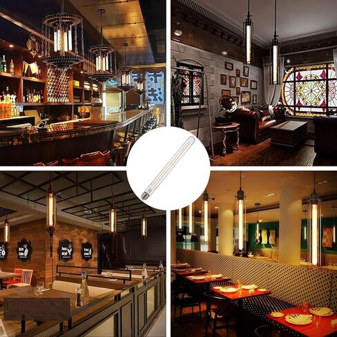 مصابيح أنبوبية LED، لمبة خيوط LED بنمط إديسون أنبوبي T10، لمبة LED عتيقة قابلة للتعتيم بقدرة 12 وات، قاعدة E26، زجاج شفاف، أبيض دافئ، 2700 كيلفن، 1000 لومن (ما يعادل 75-100 وات)، 11.8 بوصة، 6 عبوات in Kuwait