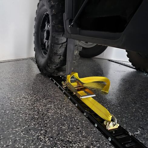 DC Cargo 4-Pack Wheel Straps with E-Track Fittings and 3 Rubber Blocks | 11’ x 2" Auto Hauler Ratchet Strap with Rubber Cleats for Towing a Car, ATV, UTV or Van in Saudi Arabia