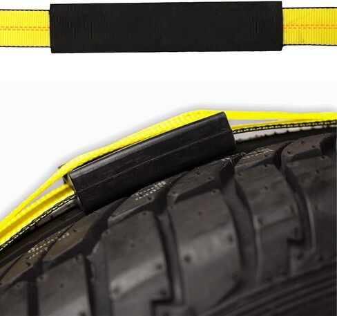 DC Cargo 4-Pack Wheel Straps with E-Track Fittings and 3 Rubber Blocks | 11’ x 2" Auto Hauler Ratchet Strap with Rubber Cleats for Towing a Car, ATV, UTV or Van in Saudi Arabia