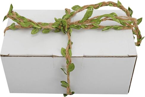 خيوط الجوت الطبيعية بطول 164 قدمًا مع أوراق الخيش، 4 خيوط حبل ناعم متين، أوراق كرمة خضراء صناعية، ممتازة للشريط واللف وغيرها من ملحقات الحرف اليدوية in Kuwait