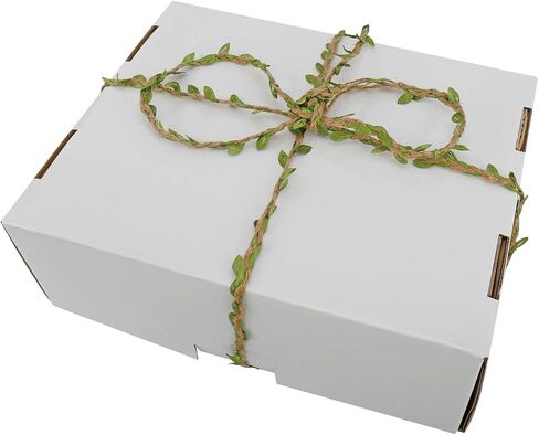 خيوط الجوت الطبيعية بطول 164 قدمًا مع أوراق الخيش، 4 خيوط حبل ناعم متين، أوراق كرمة خضراء صناعية، ممتازة للشريط واللف وغيرها من ملحقات الحرف اليدوية in Kuwait