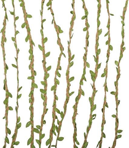 خيوط الجوت الطبيعية بطول 164 قدمًا مع أوراق الخيش، 4 خيوط حبل ناعم متين، أوراق كرمة خضراء صناعية، ممتازة للشريط واللف وغيرها من ملحقات الحرف اليدوية in Kuwait