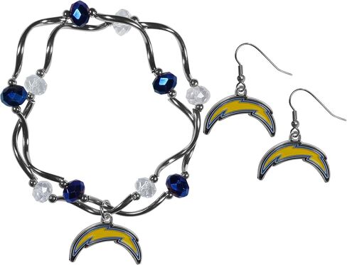 Siskiyou NFL unisex-adult Dangle Earrings and Crystal Bead Bracelet Set in Saudi Arabia