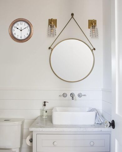 Kitchen Clock, Silent Wall Clocks Battery Operated, 9 Inch Small Retro Decorative Wall Clock for Living Room, Bathroom, Office, Home Decor - Bronze in Saudi Arabia