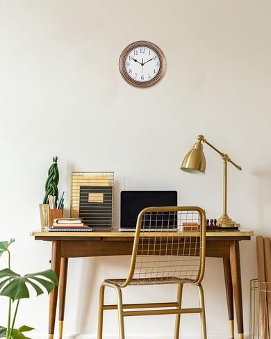 Kitchen Clock, Silent Wall Clocks Battery Operated, 9 Inch Small Retro Decorative Wall Clock for Living Room, Bathroom, Office, Home Decor - Bronze in Saudi Arabia