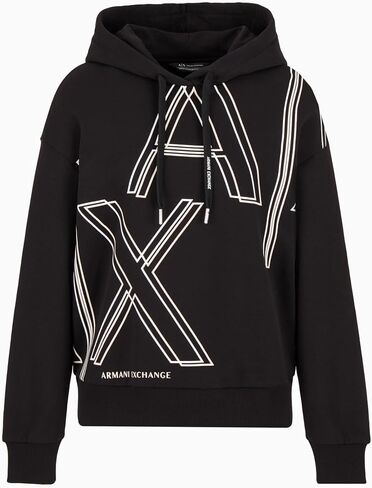 A｜X ARMANI EXCHANGE Women's Ax Outline Logo Print Crew Neck Sweatshirt in Saudi Arabia
