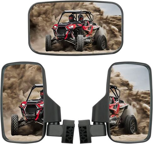 Youxmoto UTV Rearview Side Mirror And Center Mirror Set, with 1.75" to 2" Roll Bar Cage Compatible with Polaris Ranger/RZR, Yamaha Rhino, Gator, Honda Pioneer Talon, Kawasaki, Can-Am Maverick in Saudi Arabia