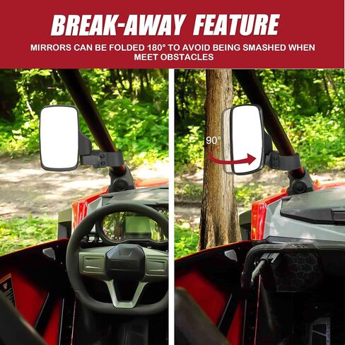 Youxmoto UTV Rearview Side Mirror And Center Mirror Set, with 1.75" to 2" Roll Bar Cage Compatible with Polaris Ranger/RZR, Yamaha Rhino, Gator, Honda Pioneer Talon, Kawasaki, Can-Am Maverick in Saudi Arabia