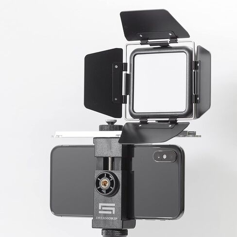 LED Soft Video Light with Detachable Barndoors, Cold Shoe Mount, Dimmer, Built-in Battery for Evolution/Scout Rigs, Making Video on Any Smartphone,DJI OSMO,Zhiyun,Sony,Canon,GoPro in Kuwait