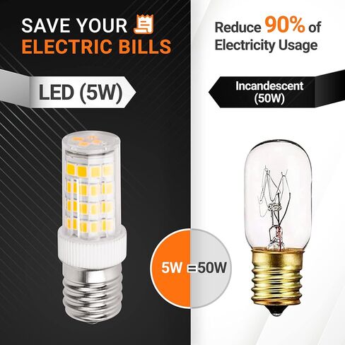 BlueStars 6 Packs 5W E17 LED Bulb 8206232A Dimmable LED Light Bulbs, 6000K Cold Daylight, 40W Equivalent, 75V-130V, 400 lumens for Refrigerator Microwave and Range Hood in Saudi Arabia