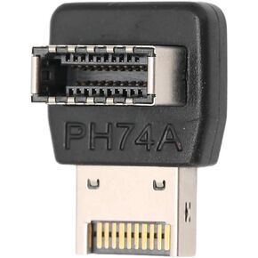 ASHATA USB 3.1 Type E Adapter 90 Degree Steering Elbow Vertical USB C Header Converter for Computer Motherboard(PH74B)
