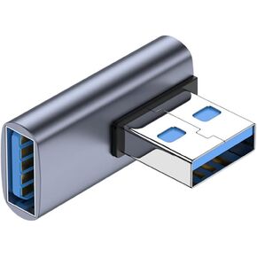 CY 10Gbps USB3.0 Male to Female Extension Power Data Video Adapter Low Profile 90 Degree Right Angled Type
