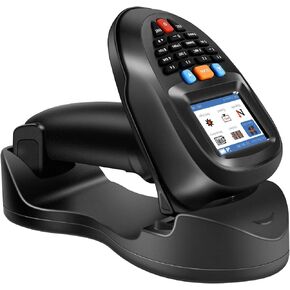 2D Inventory Scanner Wireless Barcode Scanner Portable Barcode Reader 1D 2D PDF Data Collector Handheld Barcode Scanner with 2.2 inch LCD Screen & Charging Base