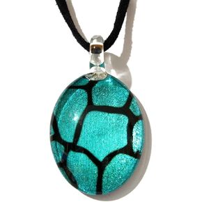 Handmade Dinosaur Egg Style Glass Pendant Glass Blown Necklace Jewelry No.1 - Collection Y2015