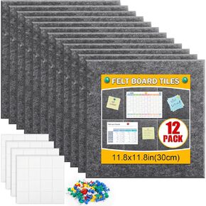 12 قطعة بديلة من ألواح الفلين، 11.8 بوصة × 11.8 بوصة، بلاط حائط قابل لإعادة الاستخدام مع 70 دبوسًا، 64 مادة لاصقة آمنة وقابلة للإزالة، لوحات إعلانات للجدران، المكتب، الفصول الدراسية، غرفة المعيشة، لوحة رمي السهام باللون الأبيض in Kuwait