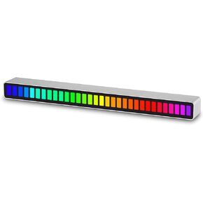 32 Bit Music Level Indicator Aluminum Bar Voice Sound Control Audio Spectrum RGB Light LED Display Rhythm Pulse Colorful Signal