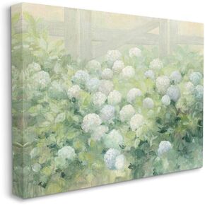 Stupell Industries Floral Blue White Hydrangea Garden Farmhouse Painting, Designed by Julia Purinton Wall Art, 11 x 14, Black Framed