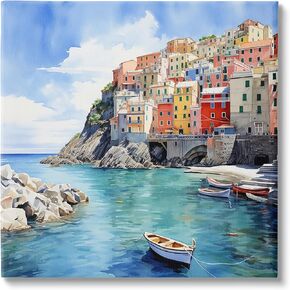 Stupell Industries Cinque Terre Port Canvas Wall Art by LSR Design Studio