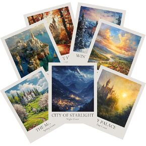 TwoDays Fantasy Novel Inspired Room Decor, Seven Courts of Pythia Gallery Wall Art Prints for Fans Gifts, Night Court Poster for Bedroom.(8" X 10", Set of 7, UNFRAMED)