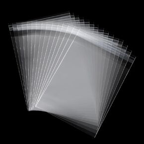 LOMIMOS Clear Self Sealing Cellophane Bags,100 pcs Reusable Self Adhesive OPP Bags Cookie Bags for Packaging Party Gift Cards Candy Bakery (5x7in)